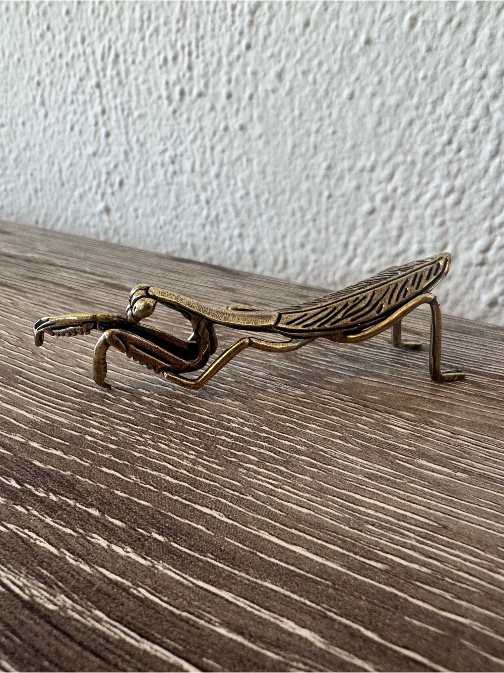 Vintage Brass Praying Mantis Trinket